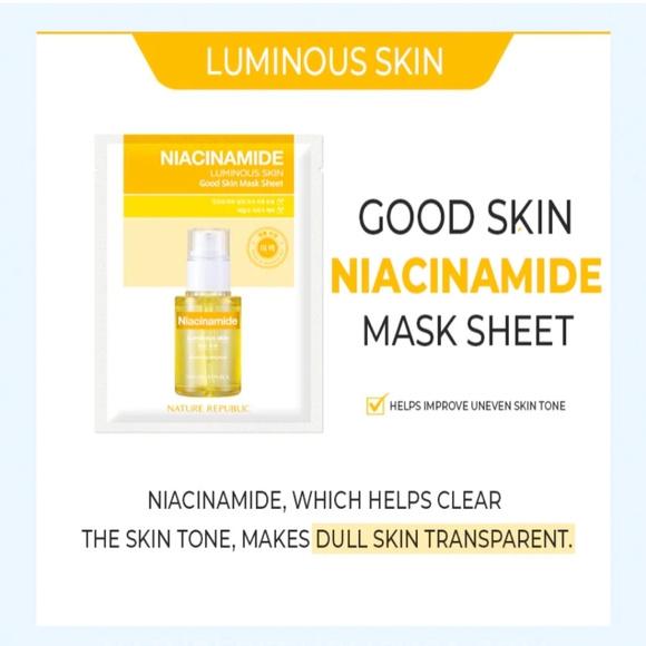 NATURE REPUBLIC [Luminous Skin] Good Skin Mask Sheet - Niacinamide - Picture 2 of 11